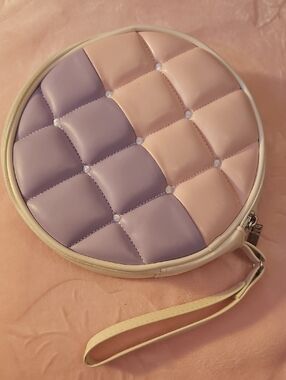 Physicians Formula Round Quilted Wristlet in Lavender and Blush Pink